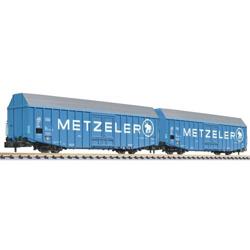 Liliput 260161 2-erSet,Güterwagen, Hbbks, DB, METZELER, Ep.IV